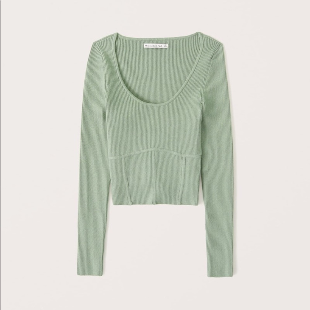 Scoopneck Corset Sweater Top